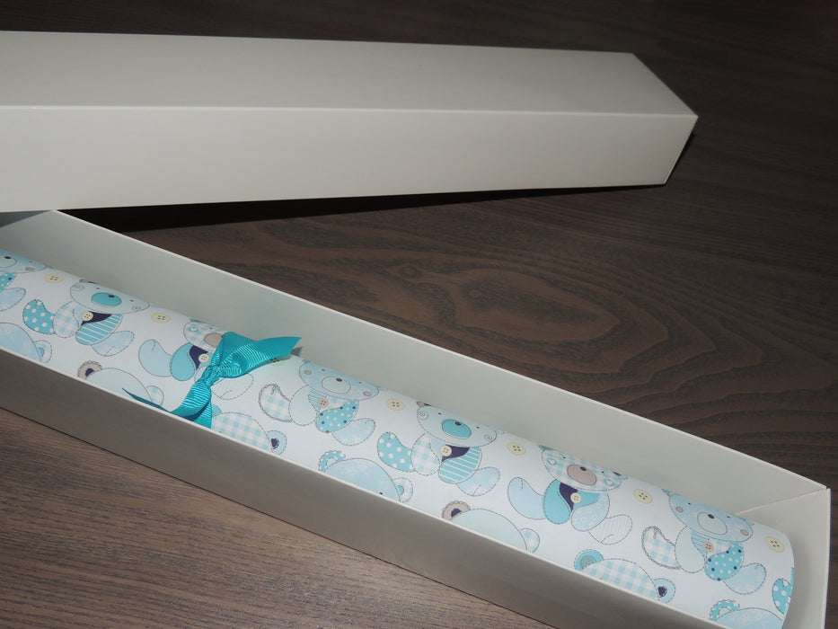 Teddy Bear Blue Gift Wrapping Paper (Set of 3 sheets)