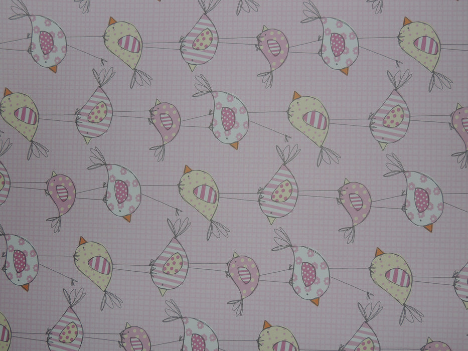 Pink Birdy Wrapping Paper (Set of 3 sheets)