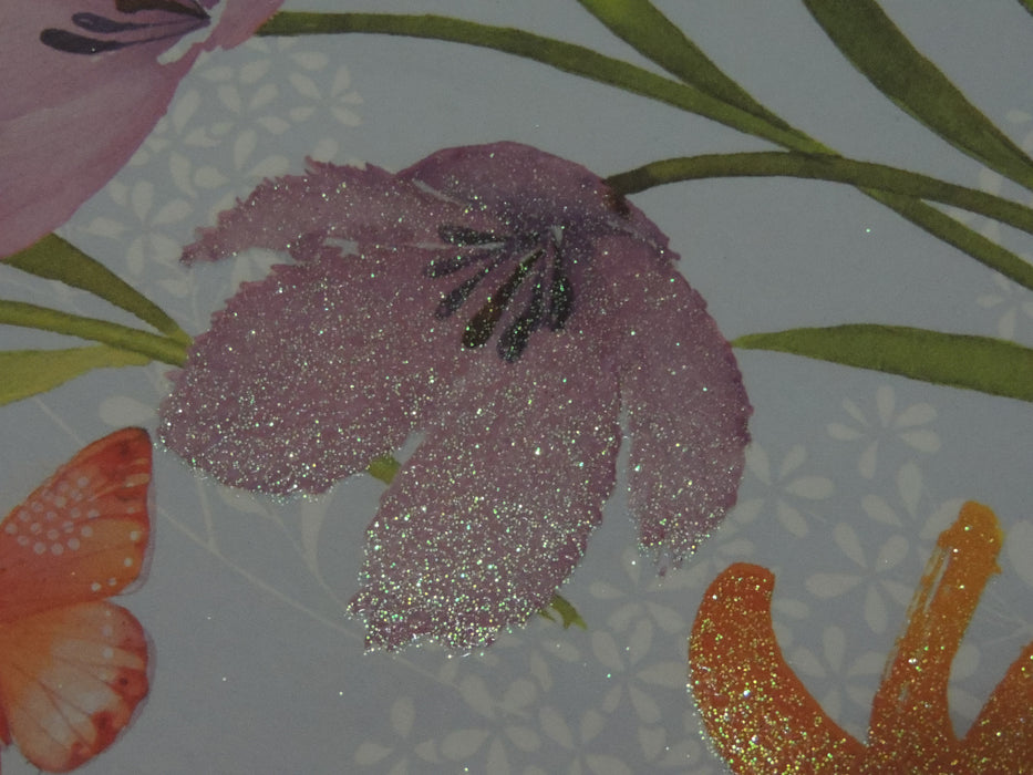Floral with Glitter Gift Wrapping Paper (Set of 3 sheets)