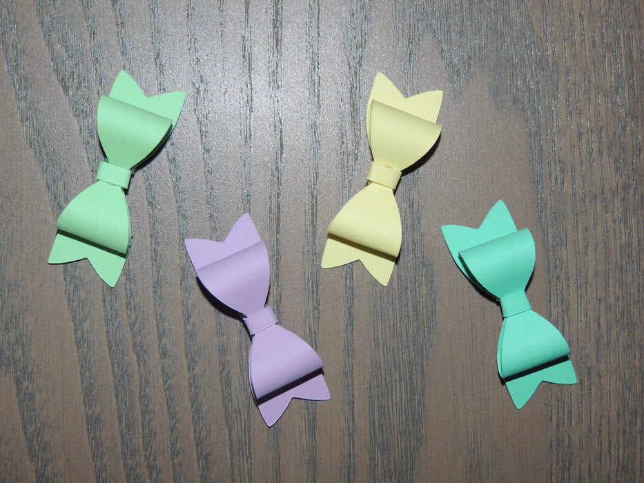 Mini Bows Paper Craft Embellishments (Set of 20 pcs)