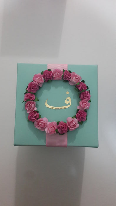 Floral Rings with Letter (Min. 25 pcs)