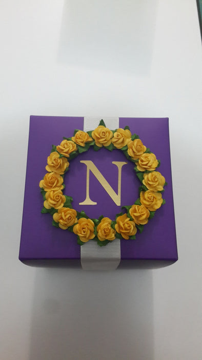 Floral Rings with Letter (Min. 25 pcs)