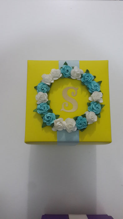 Floral Rings with Letter (Min. 25 pcs)