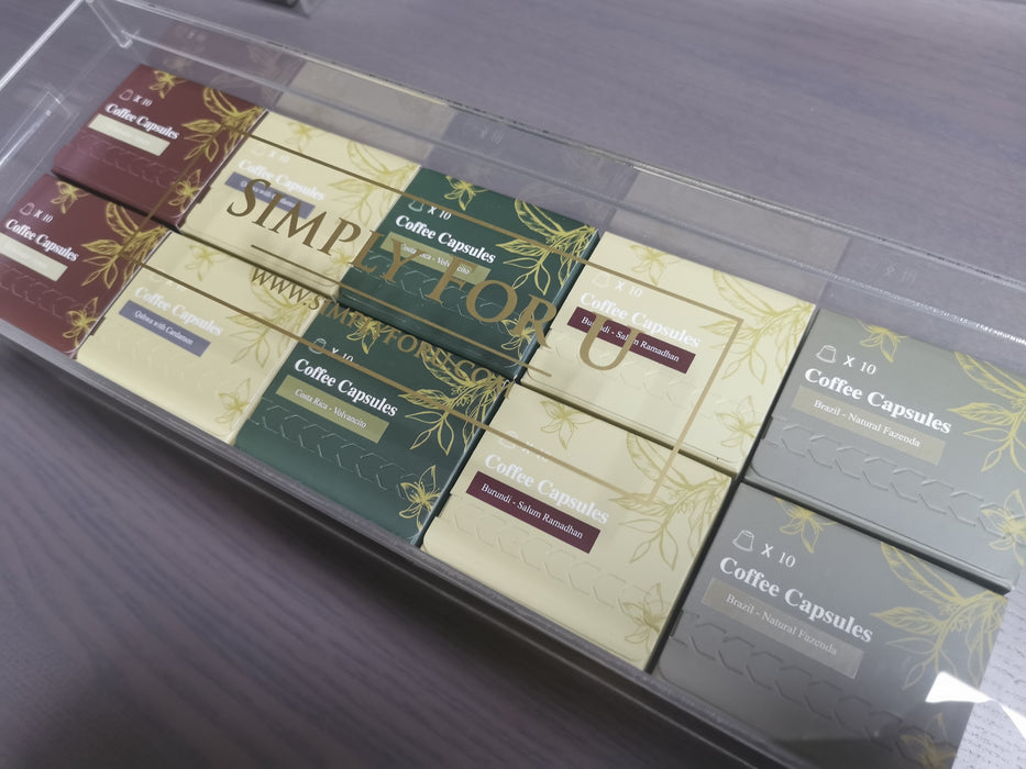 Coffee Gift Hamper Box - Option 1 --- [ Acrylic Box with 10 Capsule Boxes ]