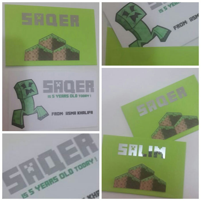 Minecraft Personalized Card & Envelope