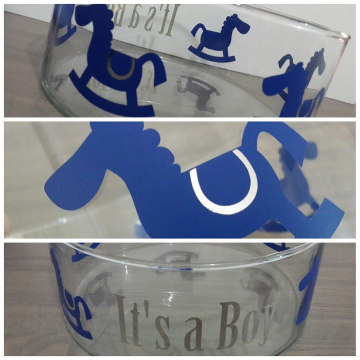 Rocking Horse Personalized Glass Vase