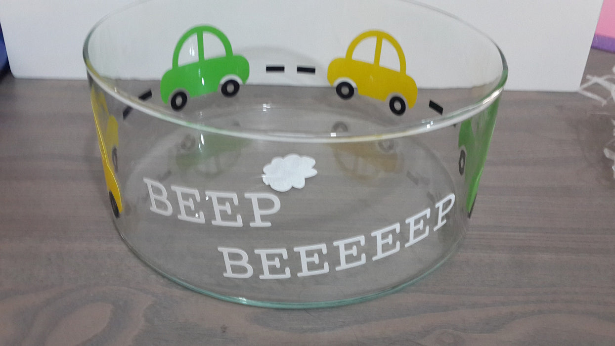 Beep! Beep! Personalized Glass Vase