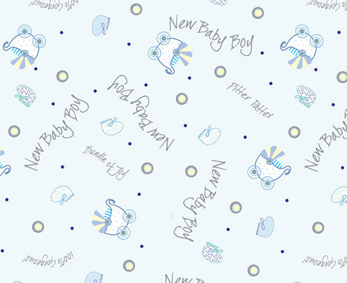 New Baby Boy Gift Wrapping Paper (Set of 3 sheets)