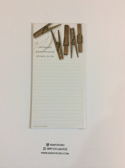Notepad {Pegs: Shopping.. Housekeeping.. Things To Do..}