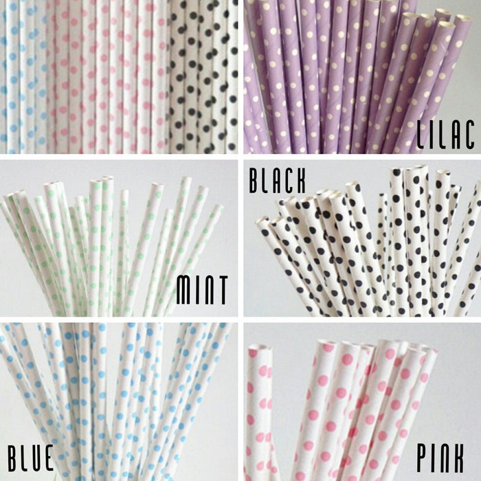 Polka Dot Paper Straws (Pack of 25 pcs)